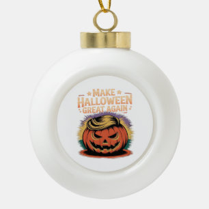 Halloween Trumpkin Design Ceramic Ball Christmas Ornament