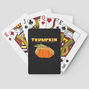 Halloween Trumpkin Donald Funny Pumpkin Make Hallo Poker Cards
