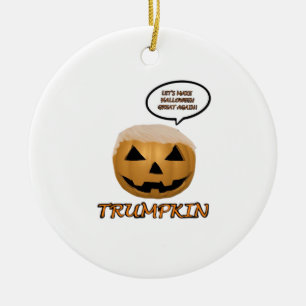 Halloween Trumpkin Fitted Ceramic Ornament