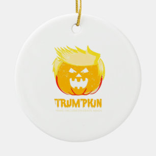 Halloween Trumpkin Funny Ceramic Ornament
