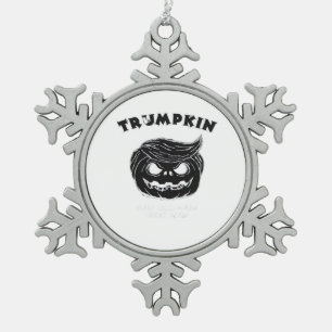 Halloween Trumpkin Funny Halloween Costume Snowflake Pewter Christmas Ornament