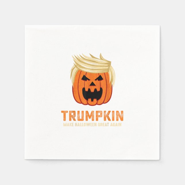 Halloween Trumpkin Funny – Spooky Parody Slogan Napkins (Front)