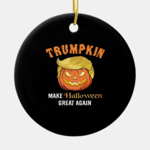 Halloween Trumpkin - Make Halloween Great Again  Ceramic Ornament