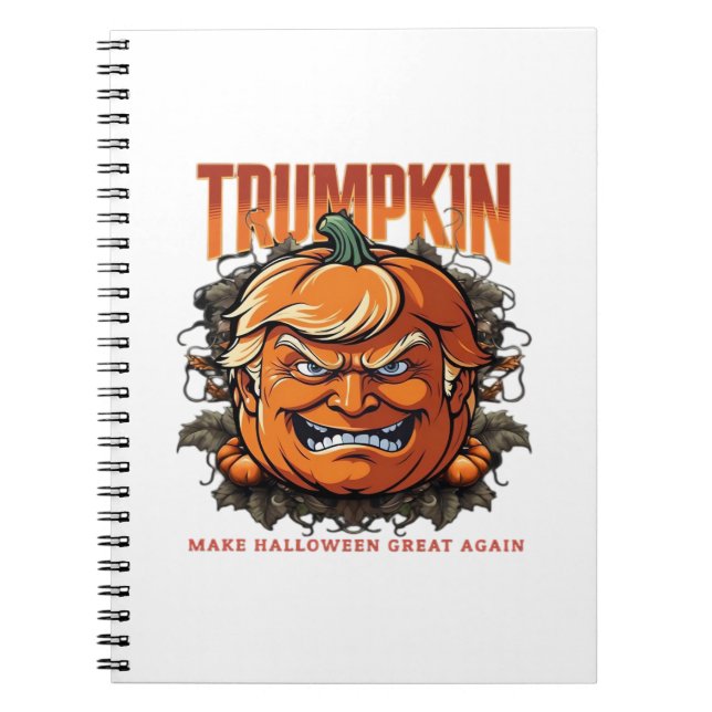 Halloween Trumpkin Make Halloween Great Again Tren Notebook (Front)