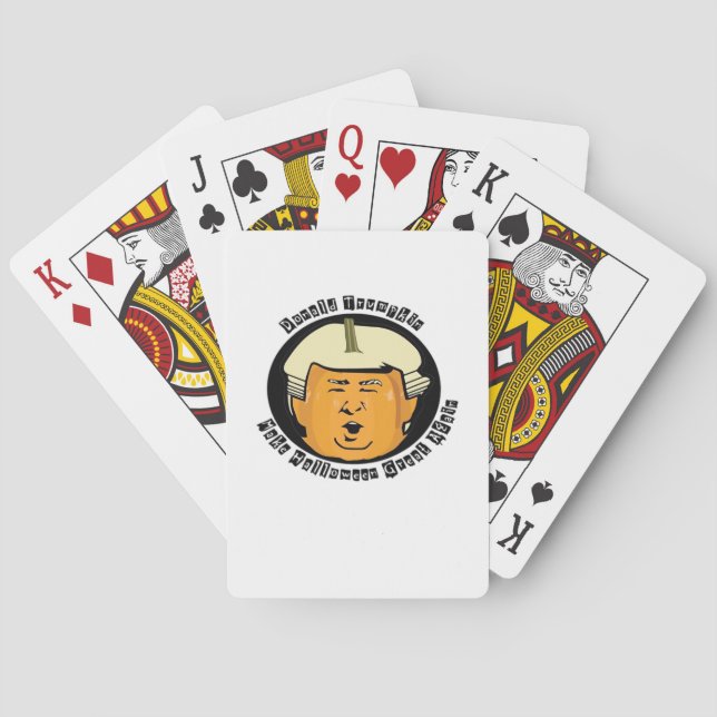 Halloween Trumpkin Pumpkin Classic Poker Cards (Back)