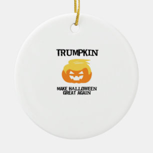 Halloween Trumpkin V3 Ceramic Ornament