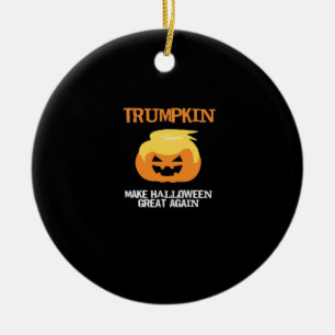 Halloween Trumpkin V3 Ceramic Ornament