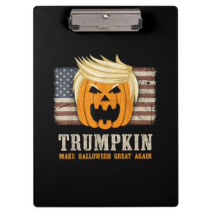 Halloween Trumpkin Vintage US Flag Funny Clipboard