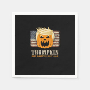 Halloween Trumpkin Vintage Us Flag Funny Napkins