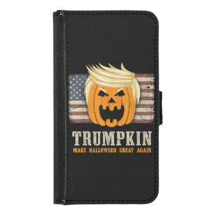 Halloween Trumpkin Vintage US Flag Funny Samsung Galaxy S5 Wallet Case