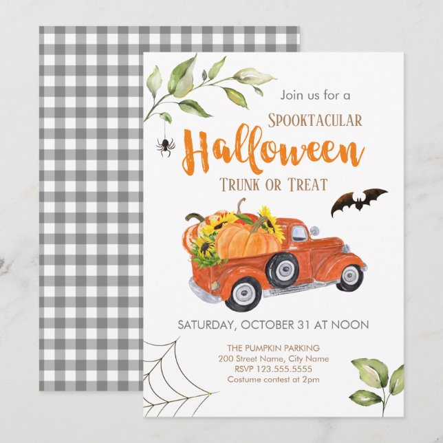 Halloween Trunk or Treat Invitation (Front/Back)