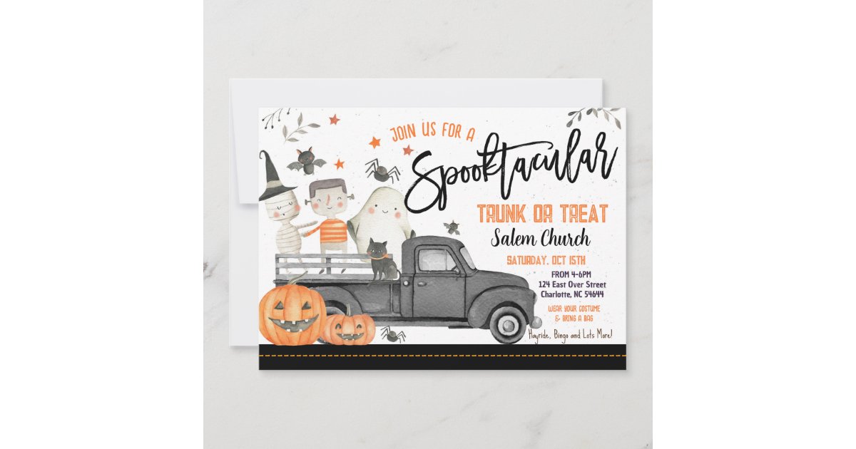 Halloween Trunk or Treat Invitation Zazzle