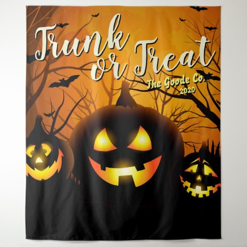 Halloween Trunk or Treat Pumpkins Party Backdrop