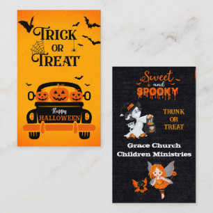 Halloween Trunk or Treat Sponsor Insert 100 Cards