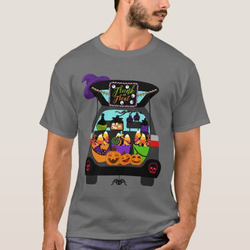 Halloween trunk or treat words t_shirt