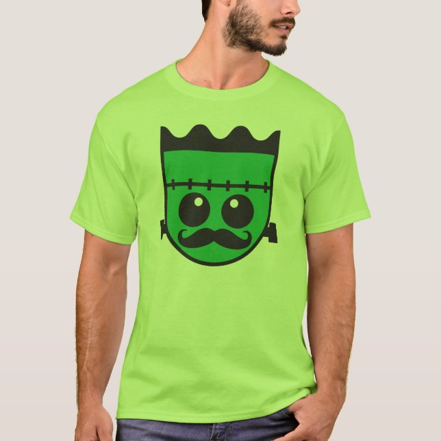 Halloween Tshirt FRANKINSTIEN n mustache mustache (Front)