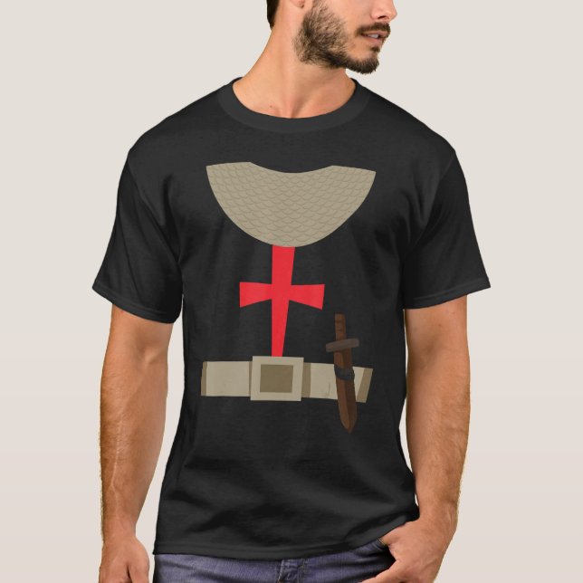 Halloween Tshirt Knight Costume Armor Sword Suit D (Front)