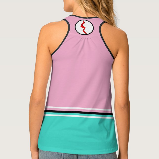Halloween Turquoise Pink Red Lightning Bolts Tank Top (Back)