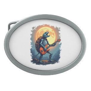 Halloween Turtle Skeleton Rocker Tee for Music Lov Belt Buckle