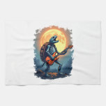 Halloween Turtle Skeleton Rocker Tee for Music Lov Kitchen Towel