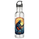 Halloween Turtle Skeleton Rocker Tee for Music Lov Stainless Steel Water Bottle