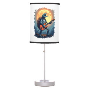 Halloween Turtle Skeleton Rocker Tee for Music Lov Table Lamp