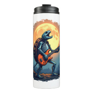 Halloween Turtle Skeleton Rocker Tee for Music Lov Thermal Tumbler