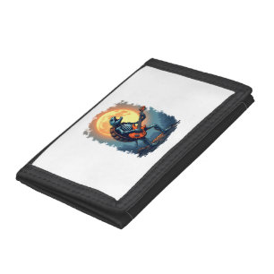 Halloween Turtle Skeleton Rocker Tee for Music Lov Trifold Wallet