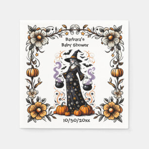 Halloween Twins Baby Shower  Pregnant Witch Napkins