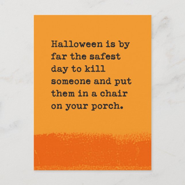 Halloween Twisted Humor Greeting Postcard (Front)