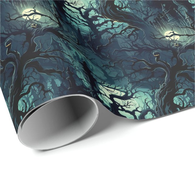  💀Halloween  🌲 "Twisted Midnight Grove" 🌲 Wrapping Paper (Roll Corner)