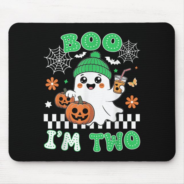 Halloween Two Birthday Boo Im Two Groovy Birthday  Mouse Pad (Front)
