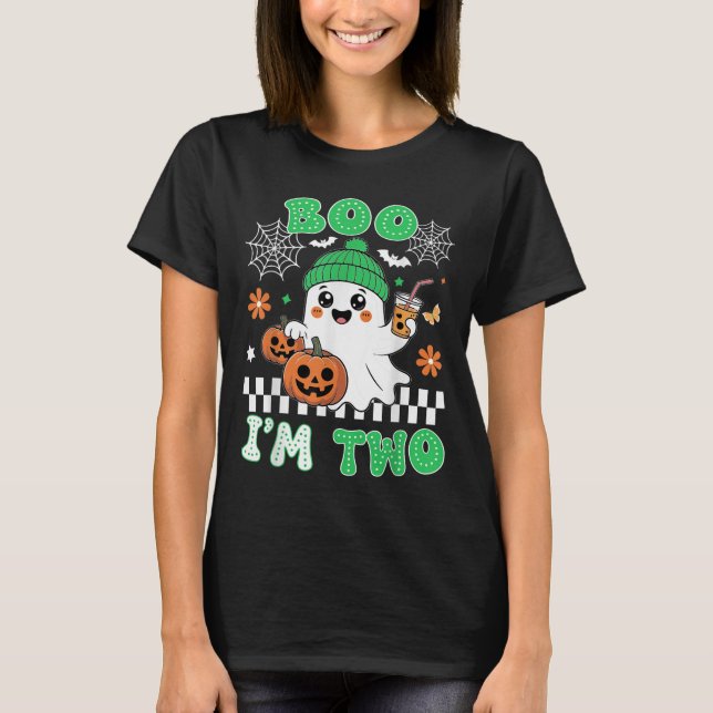 Halloween Two Birthday Boo Im Two Groovy Birthday  T-Shirt (Front)