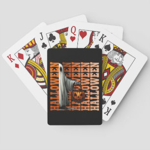 Halloween typography cool ghost pumpkin gift ideas poker cards