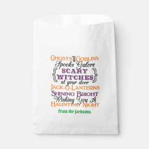 Halloween Typography Goodie Bag- Halloween Saying Favor Bag