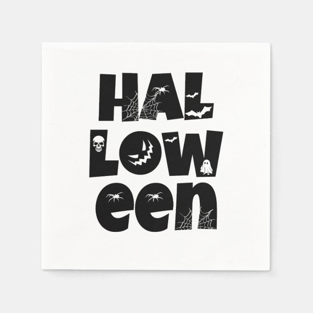 Halloween Typography Napkins (Front)