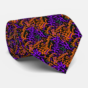 Halloween Typography Neck Tie