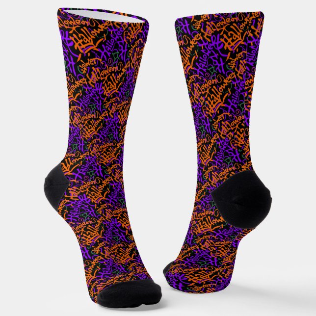 Halloween Typography Socks (Angled)