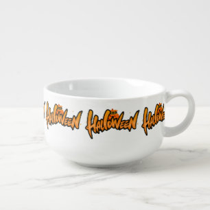 Halloween Typography with Pumpkin Soup Mug