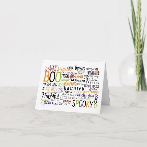 Halloween Typography Wording Fun Cute Card