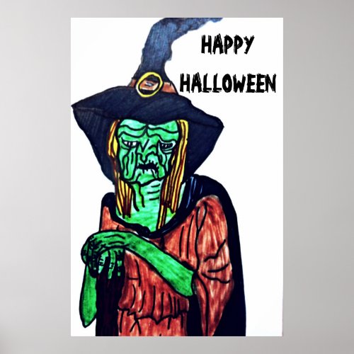 HALLOWEEN UGLY OLD WITCH poster