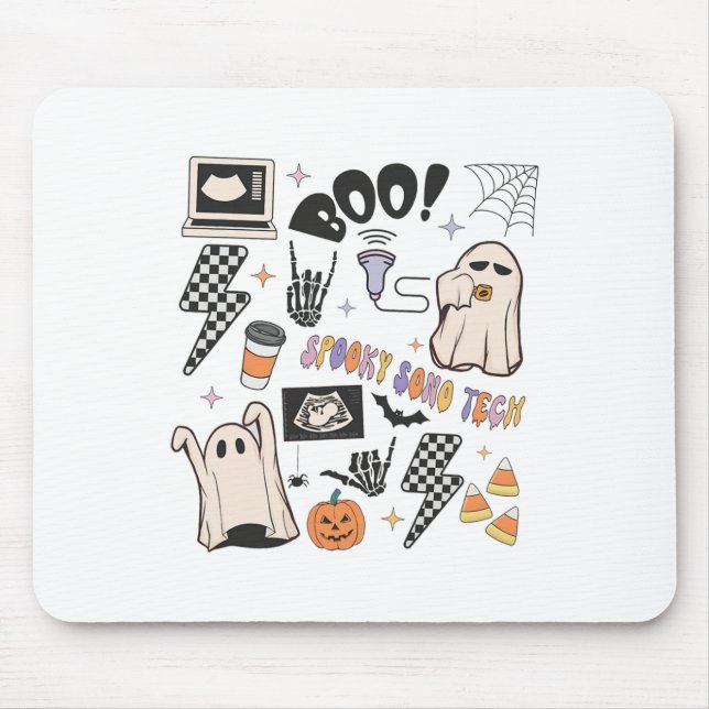 Halloween Ultrasound Tech Fall Autumn Sonographer  Mouse Pad (Front)