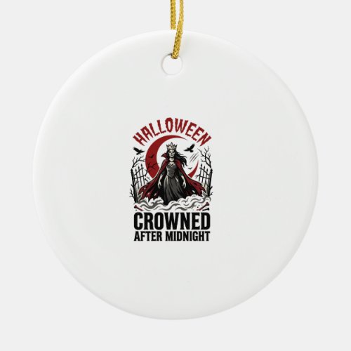 Halloween Undead Queen Midnight Rising Ceramic Ornament
