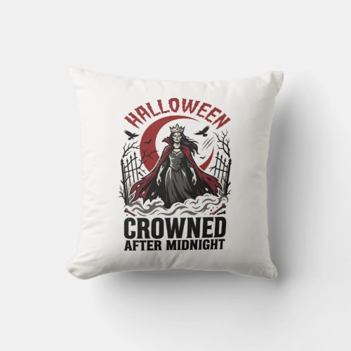 Halloween Undead Queen Midnight Rising Throw Pillow