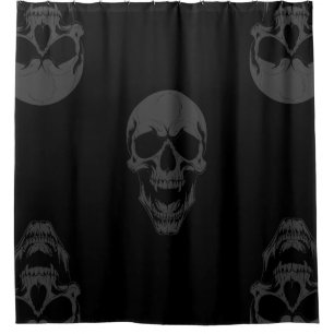 halloween undead vampire skull scary monster shower curtain