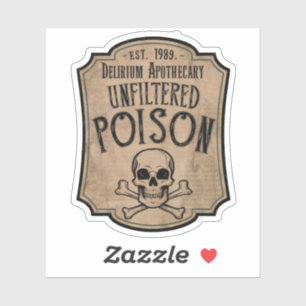 Halloween Unfiltered Poison Potion Bottle Label