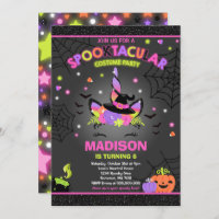 Halloween Unicorn Birthday Invite Halloween Party