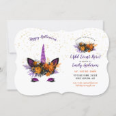 Halloween Unicorn Face Invitations ANY EVENT (Front)