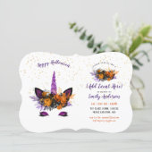Halloween Unicorn Face Invitations ANY EVENT (Standing Front)