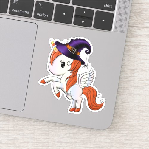 Halloween Unicorn Pegasus Witch Sticker